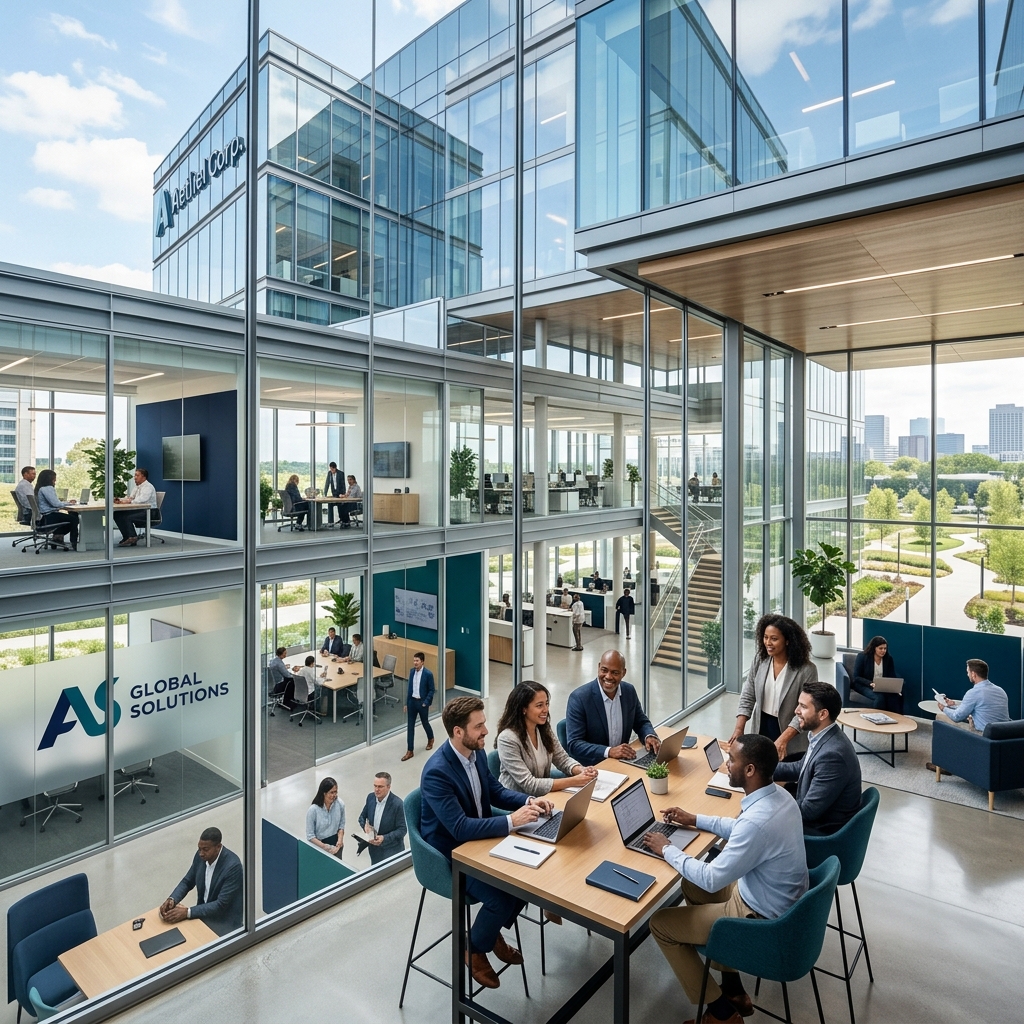 ChainSync team collaborating in a modern office environment
