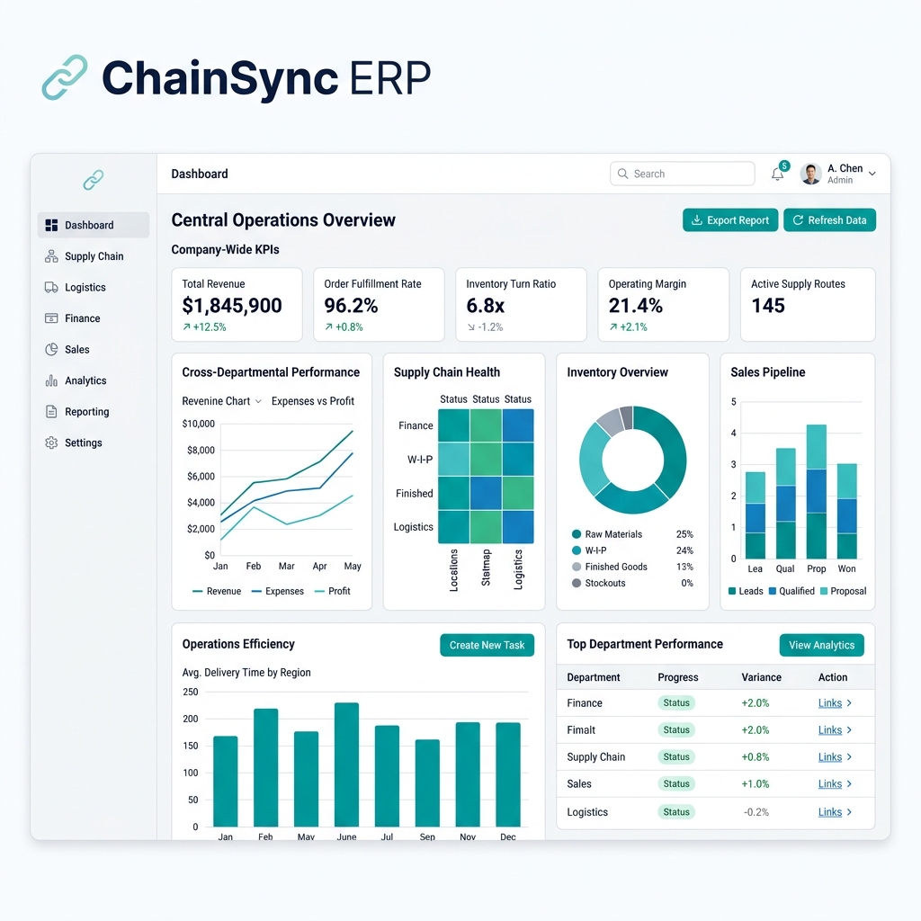 ChainSync Operations Dashboard — KPI overview
